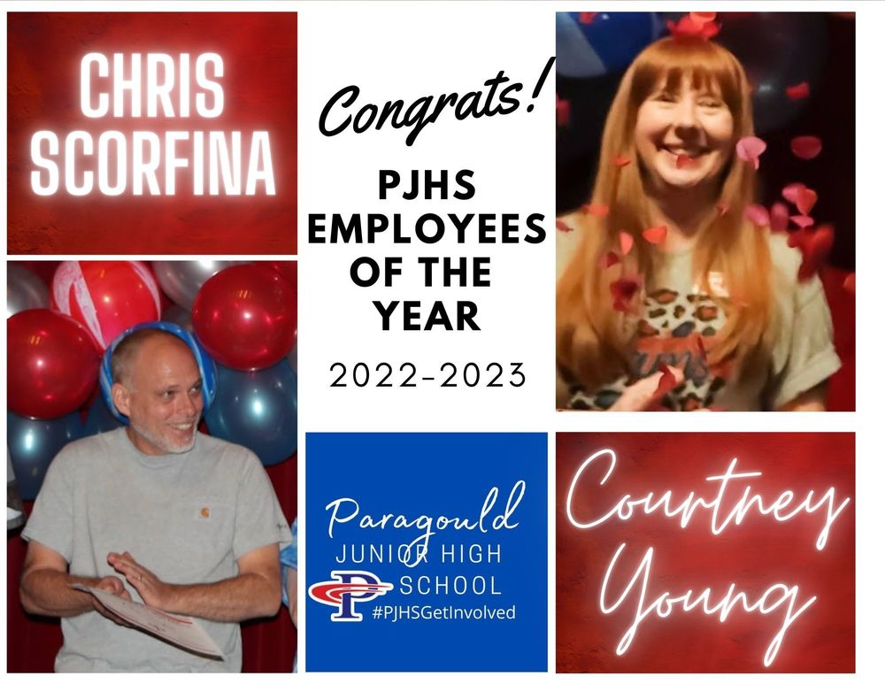 PJHS Employees of the Year:  Chris Scorfina and Courtney Young 