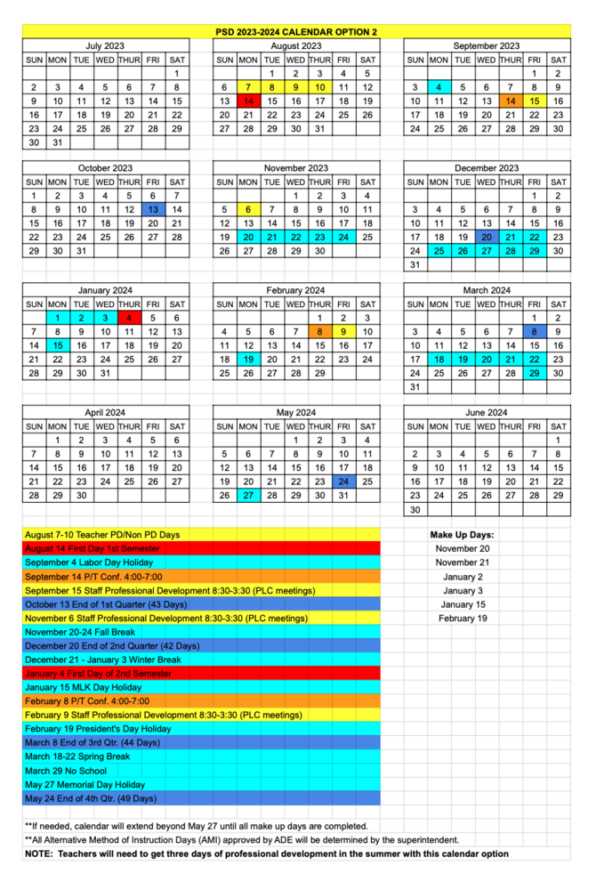 PSD 2023-24 School Calendar