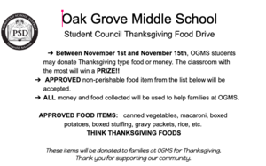 Student Council Thanksgiving Food Drive