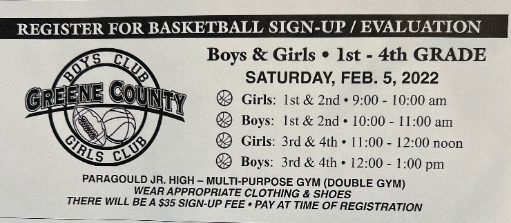 Boys and Girls Club Basketball Sign up Information