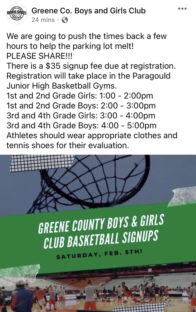 Greene County Boys and Girls Club BBall signups