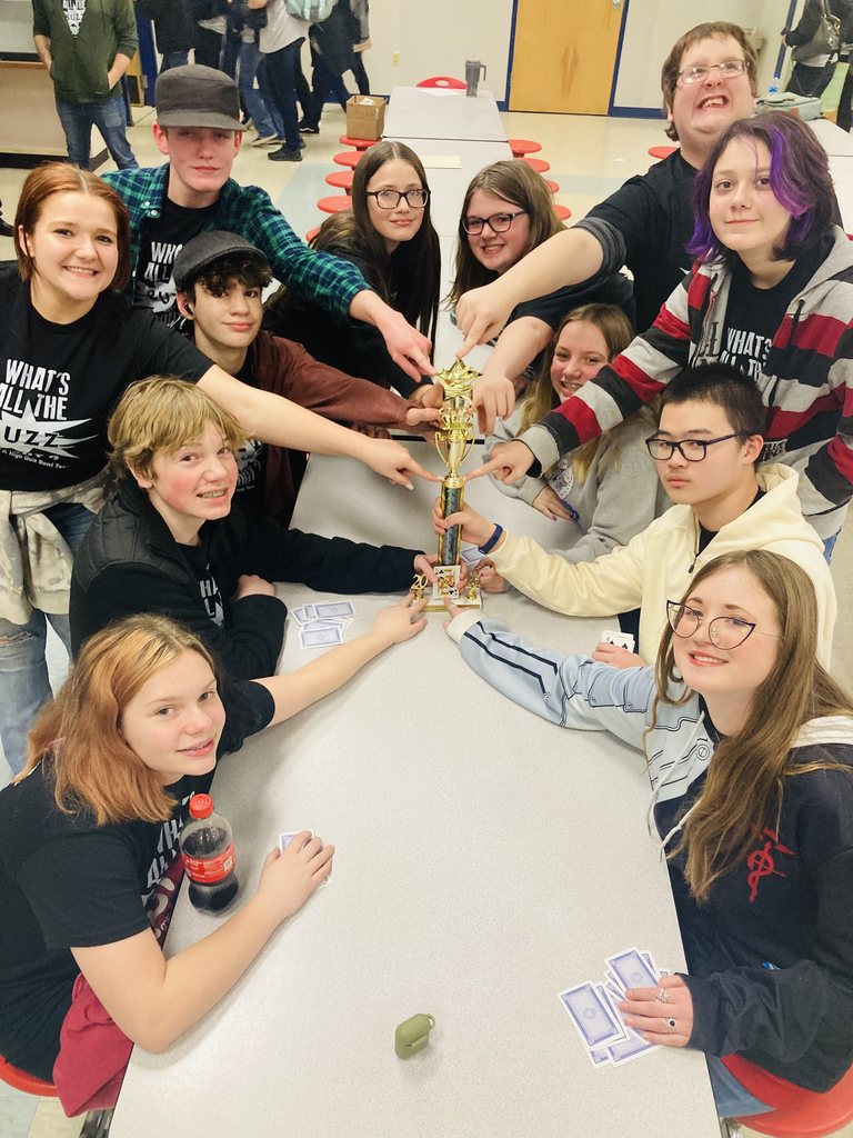 Quiz Bowl Team with trophy