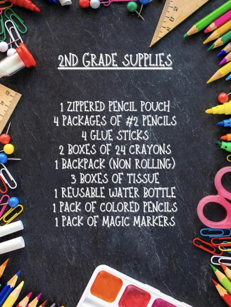 2nd grade school supply list